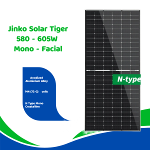 Jinko Solar Tiger 580 - 605W Mono - Facial